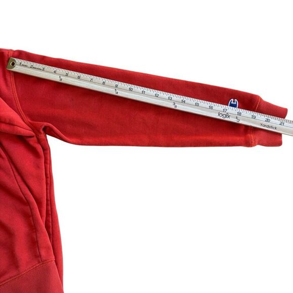 Boys Champion Logo Orange Red Distressed Casual Athletic Sweatshirt Hoodie Sz L - Picture 9 of 12